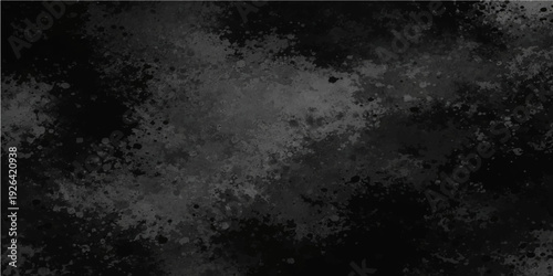 An aged black and white abstract grunge background featuring a dark textured concrete wall pattern with a rough vintage stone surface and dirty paper backdrop