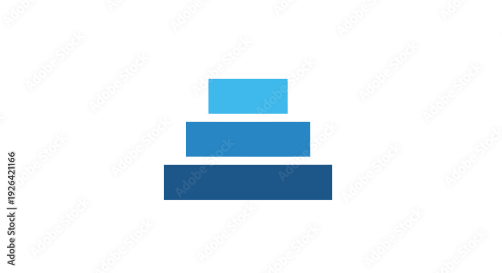 Obraz premium Blue rectangles stacked in pyramid.