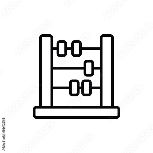 Simple line art icon of an abacus, representing counting, education, mathematics, and classic calculation tools.