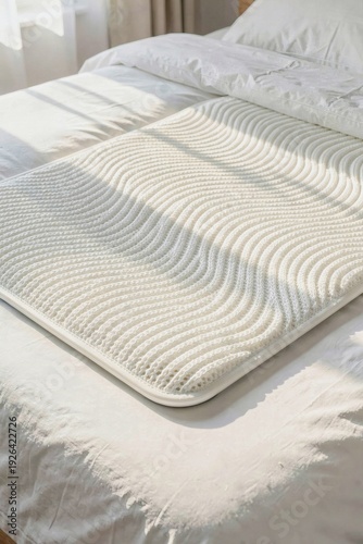 Smart sleep mat with 3D knitted wave texture on bed