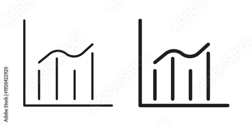 Stats icon. Line and Silhouette Icon Set.