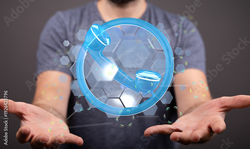 Person holding a futuristic...