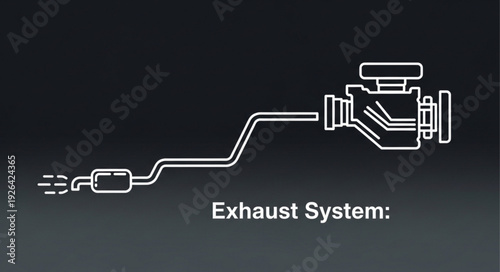 Vehicle Exhaust System Diagram Illustration.