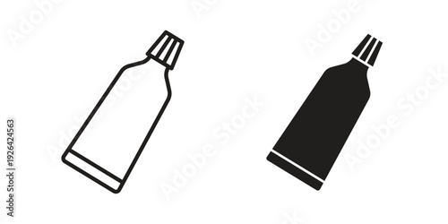 Toothpaste tube icon. Line and Silhouette Icon Set.