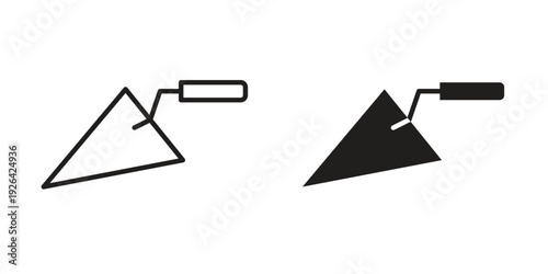 Trowel icon. Line and Silhouette Icon Set.