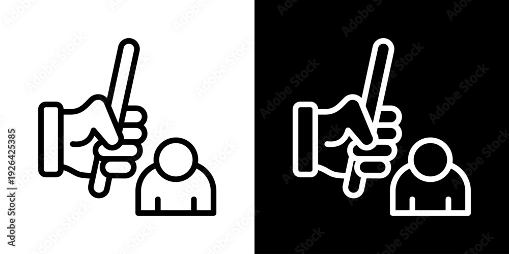 Obraz premium Punishing Icon Of Line Black And White Style Vector Illustrationn
