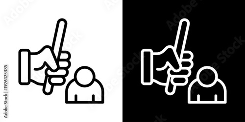 Punishing Icon Of Line Black And White Style Vector Illustrationn