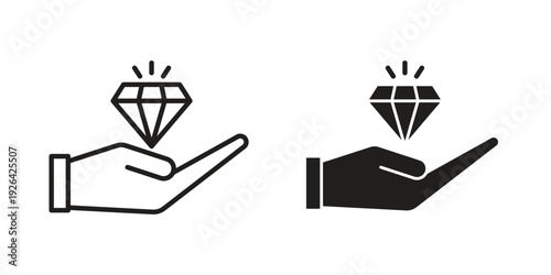 Value icon. Line and Silhouette Icon Set.