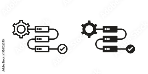 Workflow process icon. Line and Silhouette Icon Set.