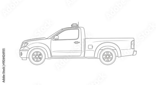 Vintage Car Line Art Illustration.