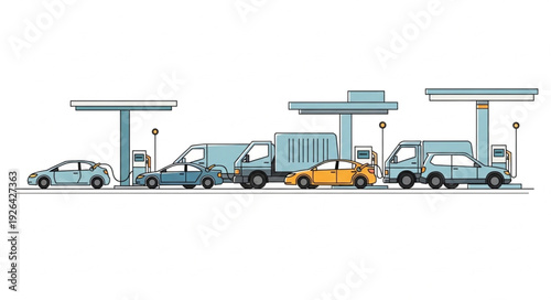Vehicles at Toll Booth Station.