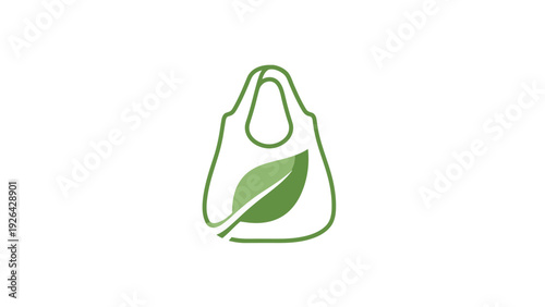 Eco friendly bag with green leaf.