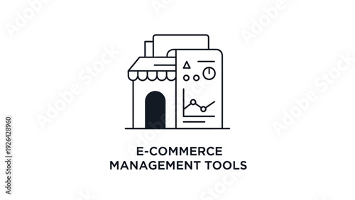E-commerce management tools icon graphic.