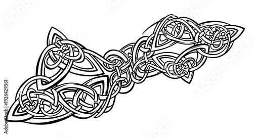 Intricate Celtic Knotwork Design Element.
