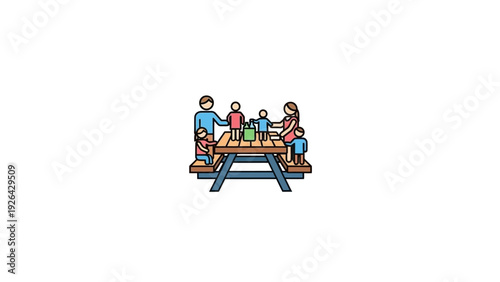 Group of People Sitting at Table.