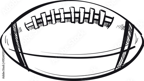 Wallpaper Mural American football ball sketch. Rugby hand drawn symbol Torontodigital.ca