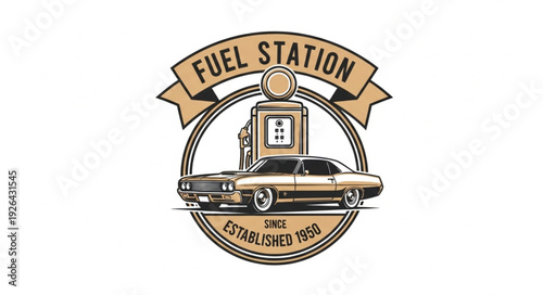 Vintage Fuel Station Logo Design.