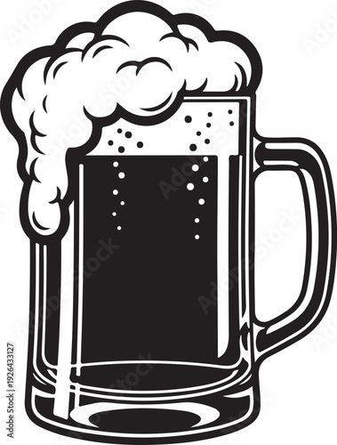 Foamy beer mug frothy drink