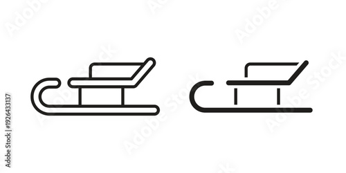 Sled icon. simple thin line icon vector illustration pack on white
