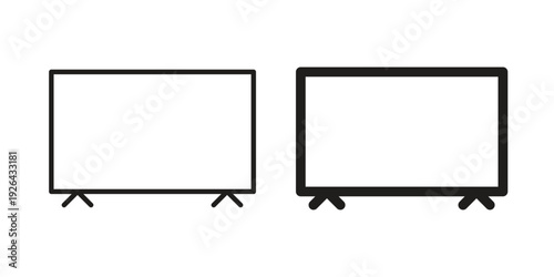 smart Television icon. simple thin line icon vector illustration pack on white