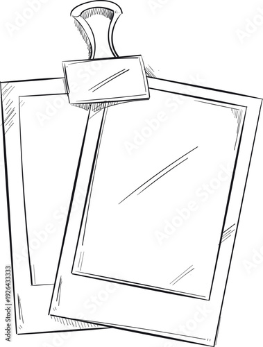 Photo frame in sketch style. Hand drawn doodle