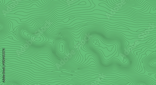 Seamless flowing green topographic contour with fine terrain lines gradient