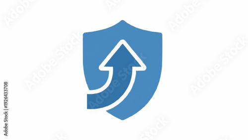 Shield with arrow pointing up.