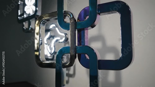 Floating wall art rotation futuristic abstract frames slowly rotating