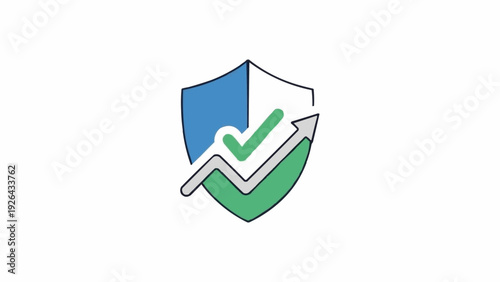 Shield with check mark icon security.