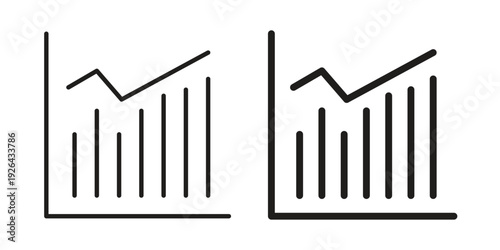 Stats icon. simple thin line icon vector illustration pack on white