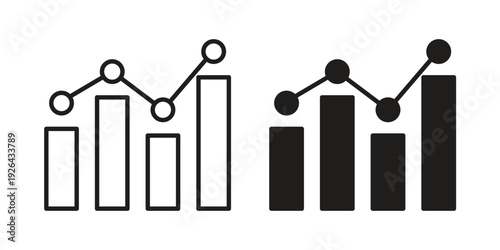 Statistics icon. simple thin line icon vector illustration pack on white