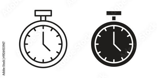 Stopwatch icon. simple thin line icon vector illustration pack on white