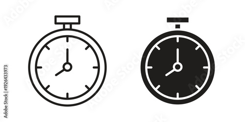 Stop watch icon. simple thin line icon vector illustration pack on white