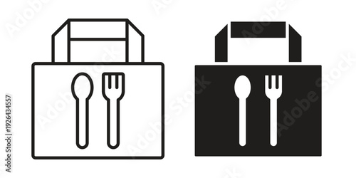 Take away food icon. simple thin line icon vector illustration pack on white