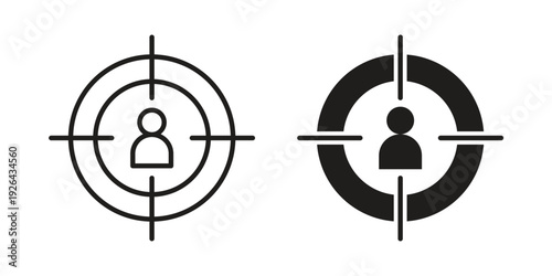 Target audience icon. simple thin line icon vector illustration pack on white
