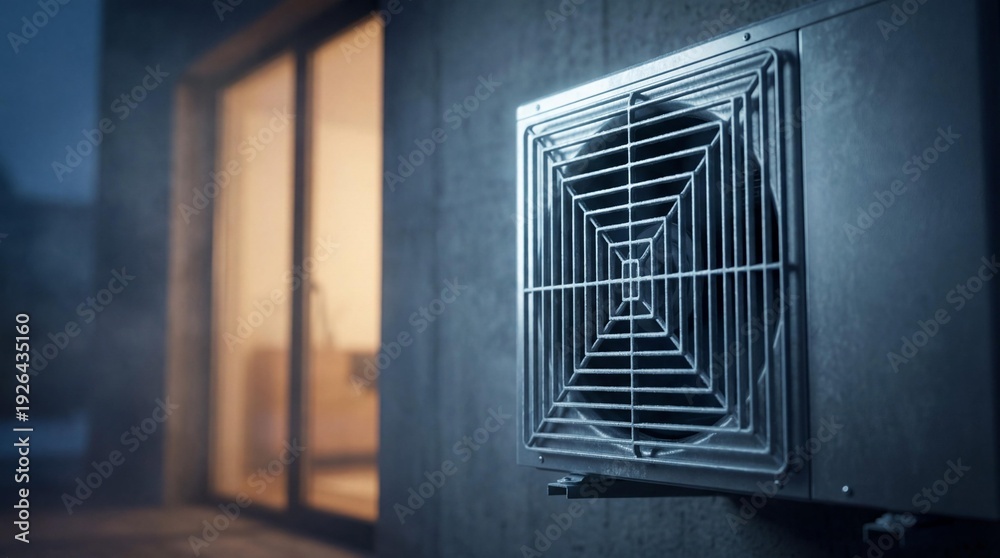 Obraz premium Details of a ventilation grid with controlled dramatic lighting