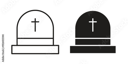 Tombstone icon. simple thin line icon vector illustration pack on white