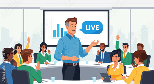 Man presenting to a group of people.