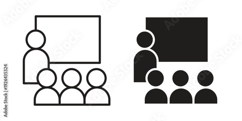 Training icon. simple thin line icon vector illustration pack on white