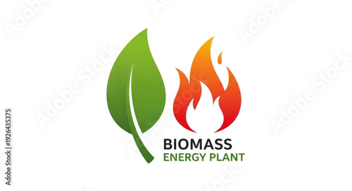 Biomass Energy Plant Logo - Sustainable Power Generation and Renewable Resources.