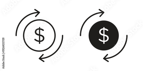 Turnover icon. simple thin line icon vector illustration pack on white