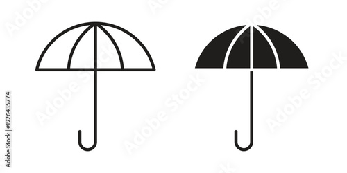 Umbrella icon. simple thin line icon vector illustration pack on white