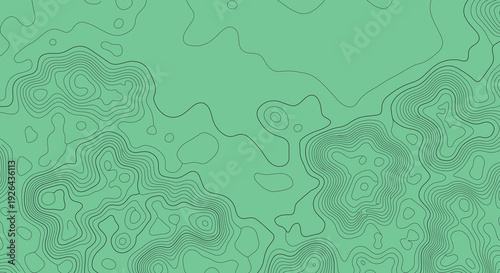 Seamless green topographic contour with fine terrain lines on soft gradient