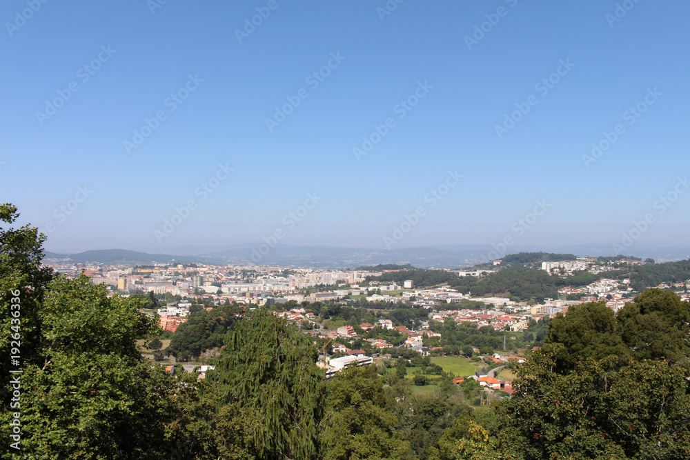 Fototapeta premium Urban Skyline From Bom Jesus Terrace August 2024 City rooftops
