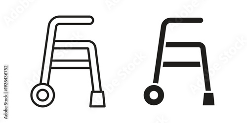 Walker icon. simple thin line icon vector illustration pack on white