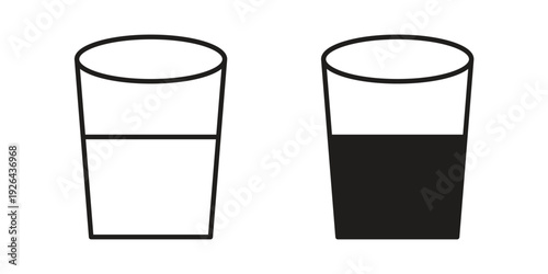 Water glass icon. simple thin line icon vector illustration pack on white