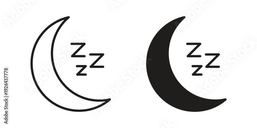 Zzz icon. simple thin line icon vector illustration pack on white