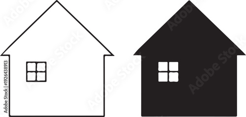 Two Simple Houses Black and White black house white house