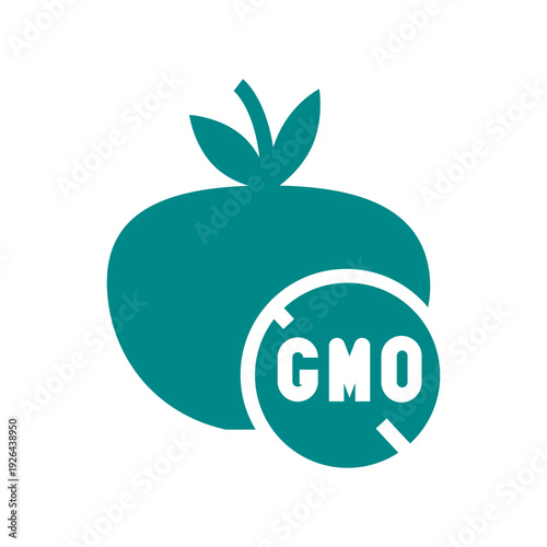 GMO free product military truck color glyph icon.