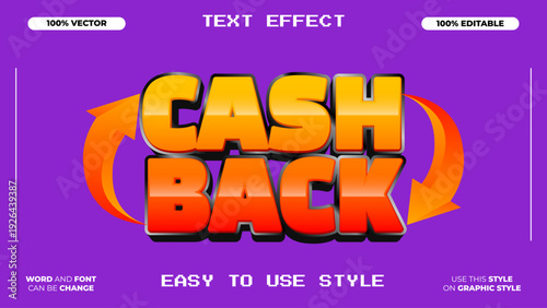 Cash Back Text Effect Style for Graphic Design and Marketing Promotions